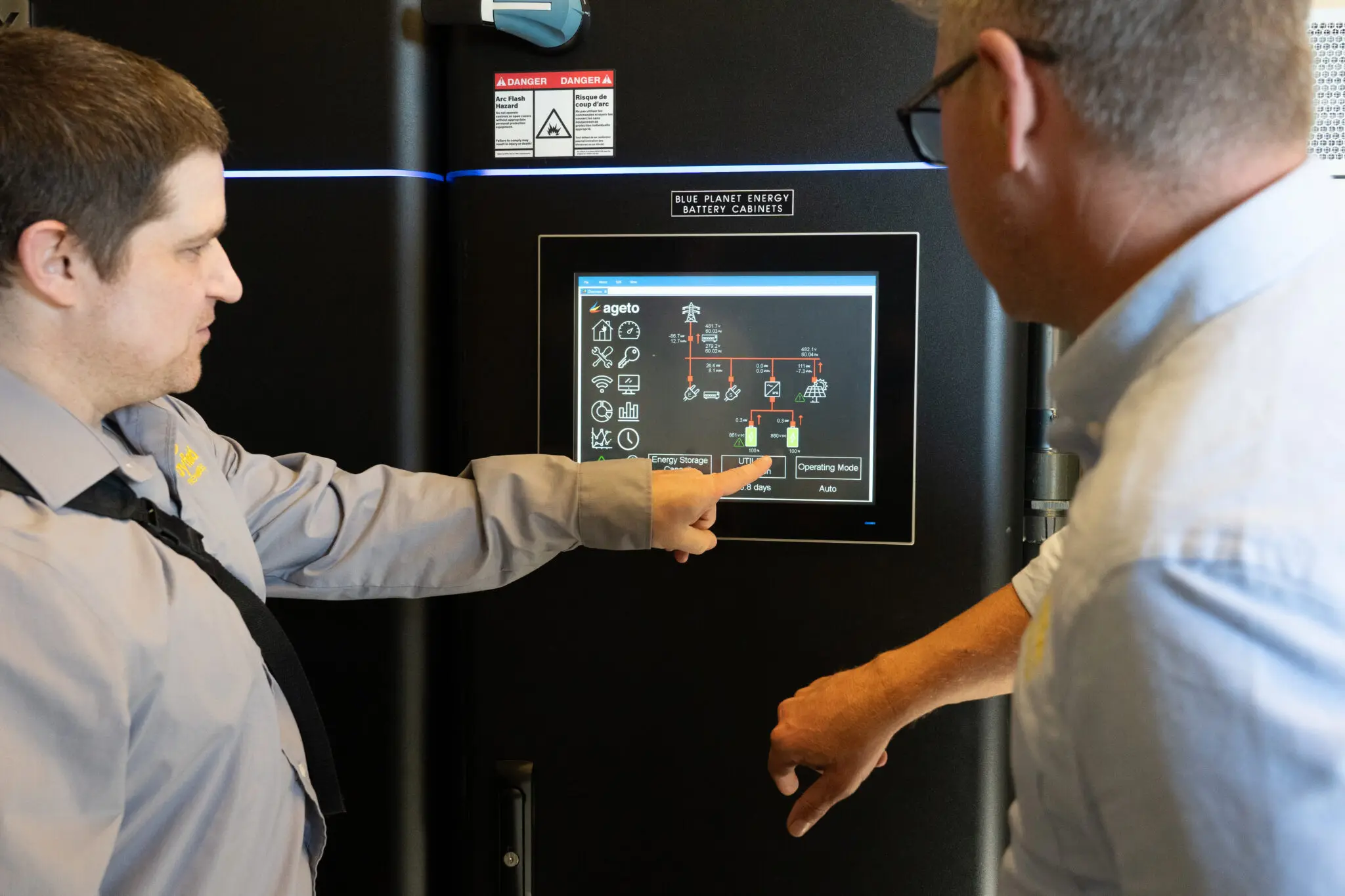 Engineers monitor battery energy storage system using touchscreen control panel