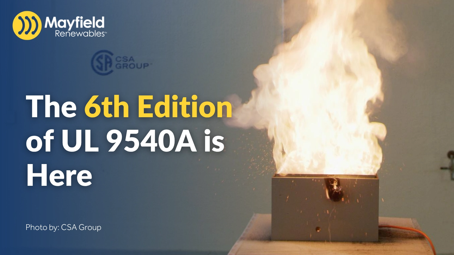 UL 9540A fire safety test with battery system igniting in controlled lab setup
